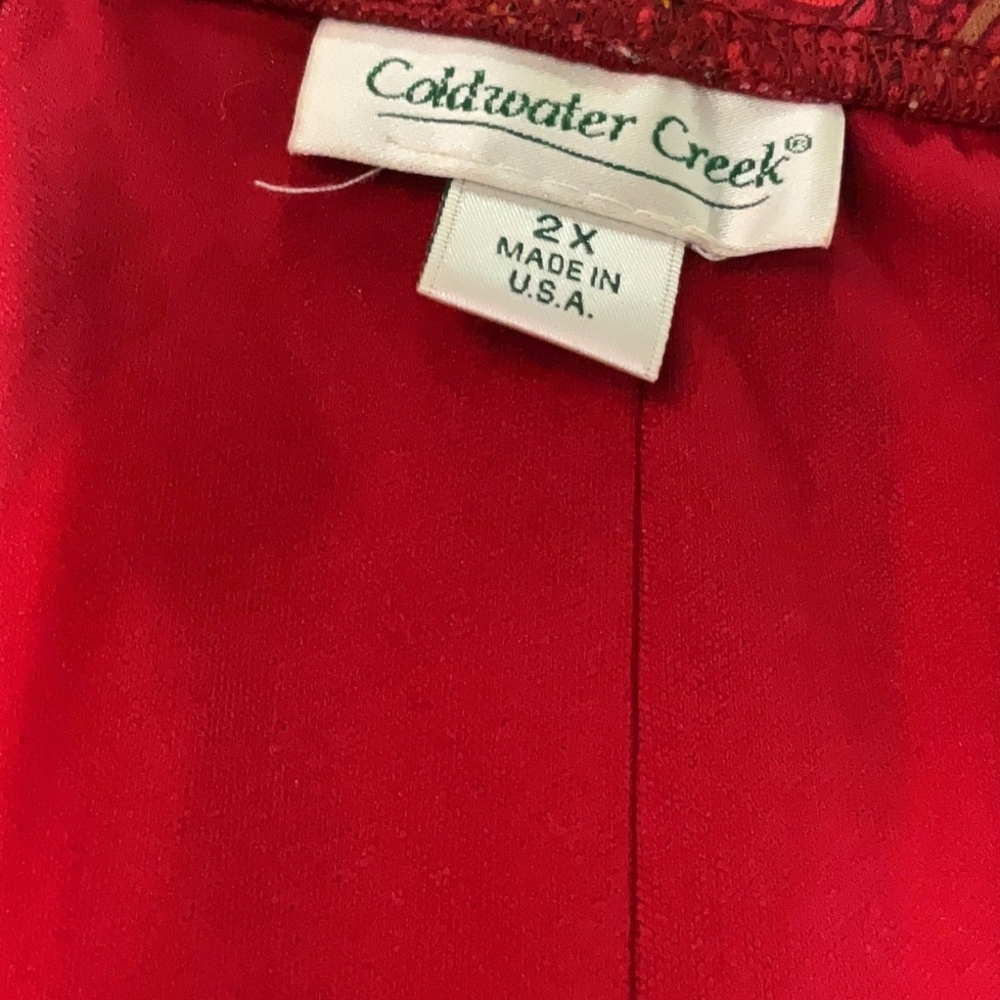 Coldwater Creek Asymmetrical Paisley Skirt - Red - Picture 3 of 3